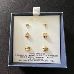 Piper K cubic zirconia food earrings
